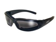 Global Vision Chicago Padded Riding Glasses (Black Frame/Smoke Lens)