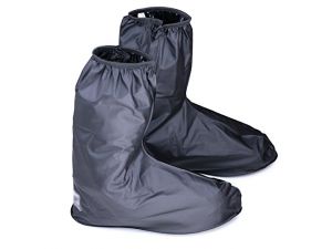 Hilitchi Men Black Waterproof Rainstorm Rainy Day Rain suit Raingear Motorcycle Outdoor Protective Gear Rain Boot Shoe Cover Zipper US 10-11 / Euro 44-45 (Black, US10-11/Euro44-45)