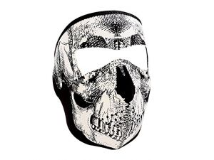 ZANheadgear Neoprene Skull Face Mask (Black/White)