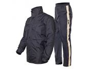 ILM Motorcycle Rain Suit – Two Piece Rain Gear with Jacket and Pants for Women and Men (XL, Navy Blue)