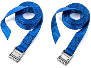 Two Pack of Premium Lashing Straps by Vault – 8 Ft Long – Rated 250 Lbs – Perfect Tie Down Strap for Kayaks Carriers, Moving Canoes, and Roof Racks – Great Accessory to Go With Ratchet Tie-Downs