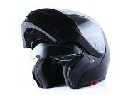 1Storm Motorcycle Street Bike Modular/Flip up Dual Visor/Sun Shield Full Face Helmet (GlossyBlack, XX-Large)
