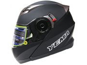 YEMA Helmet YM-925 Dual Visor Modular Flip up Motorcycle Helmet-Matte Black,Large